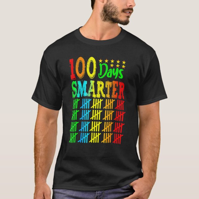 Camiseta 100 Dias Mais Inteligentes Feliz 100º Dia de Estud (Frente)