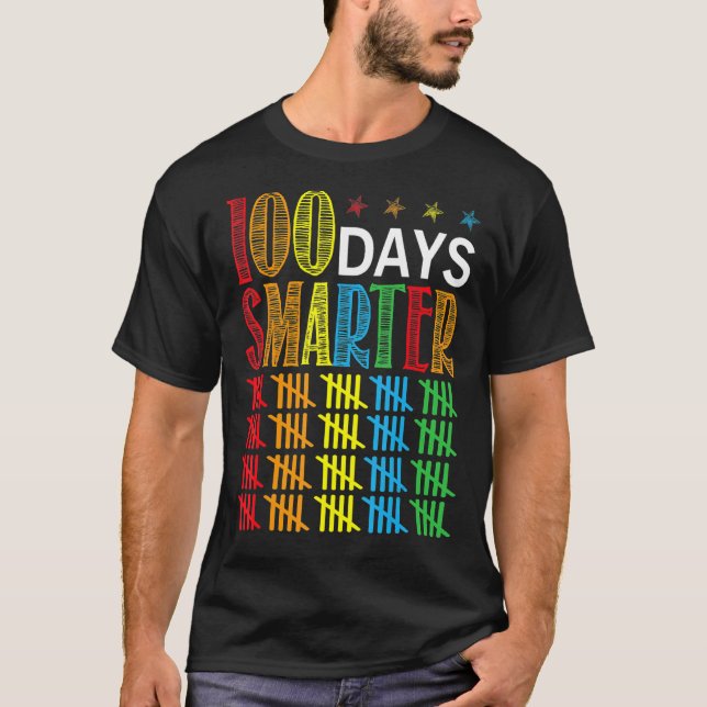 Camiseta 100 Dias Mais Inteligentes Feliz 100º Dia de Estud (Frente)