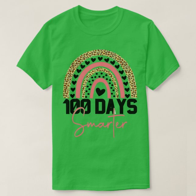 Camiseta 100 Dias Mais Inteligentes Feliz 100º Dia Do Arco- (Frente do Design)