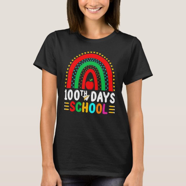 Camiseta 100 Dias Mais Inteligentes Feliz 100º Dia Do Arco- (Frente)