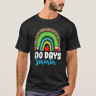 Camiseta 100 Dias Mais Inteligentes Feliz 100º Dia Do Arco-
