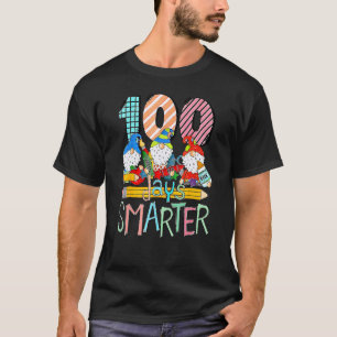 Camiseta 100 Dias Mais Inteligentes Gnomo 100.º Dia Da Esco