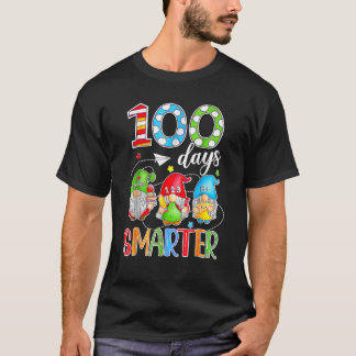 Camiseta 100 Dias Mais Inteligentes Gnomos Feliz 100.º Dia 