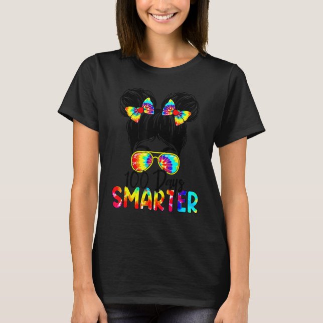 Camiseta 100 Dias Mais Inteligentes, Meninas de Arma Mensag (Frente)
