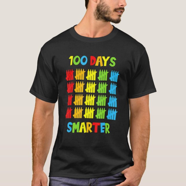 Camiseta 100 Dias Mais Inteligentes Professores Crianças 10 (Frente)