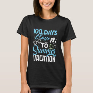 Camiseta 100 Dias Mais Perto das Férias de Verão Professor