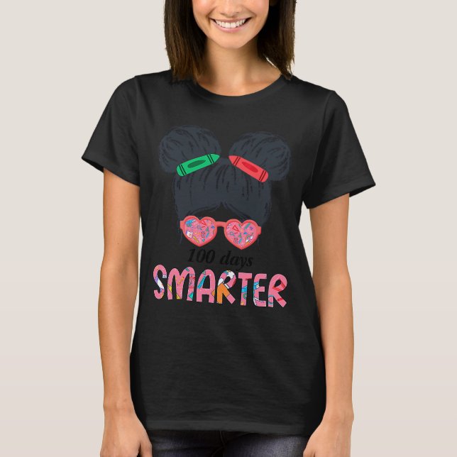 Camiseta 100 Dias Meninas Mais Inteligentes Cabelos Brancos (Frente)