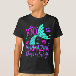 Camiseta 100 Dias Mermaids 100º Dia de Coração Escolar