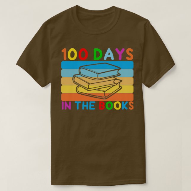 Camiseta 100 Dias Nos Livros Lendo Estudante E Professor (Frente do Design)