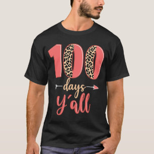 Camiseta 100 dias, professor 100 dias de leopardo da escola