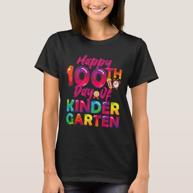 Camiseta 100 Dias Todos Os Estudantes Felizes 100º Dia Do K (Frente)