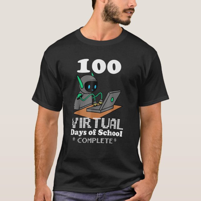 Camiseta 100 Dias Virtuais De Aprendizagem À Distância Esco (Frente)