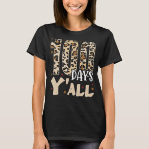 Camiseta 100 Dias Y'ALL Leopard Professor Aluno 100 Dia o
