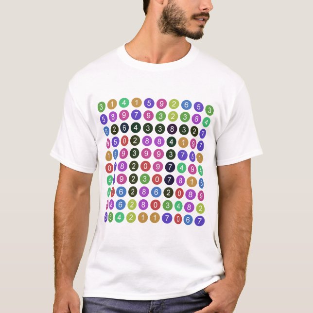 Camiseta 100 dígitos do Pi (Frente)