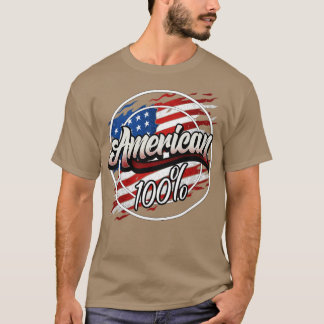 Camiseta 100% do Patriotismo Patriótico da Bandeira America