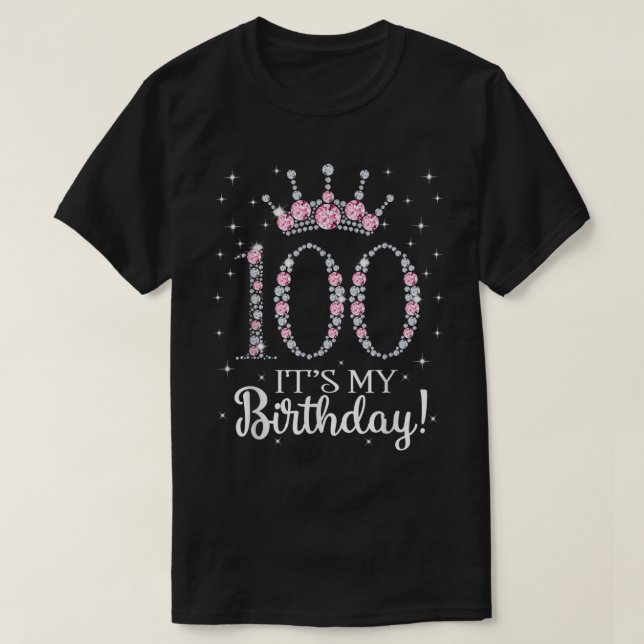 Camiseta 100 É o meu Aniversário 1922 100O Aniversário do P (Frente do Design)