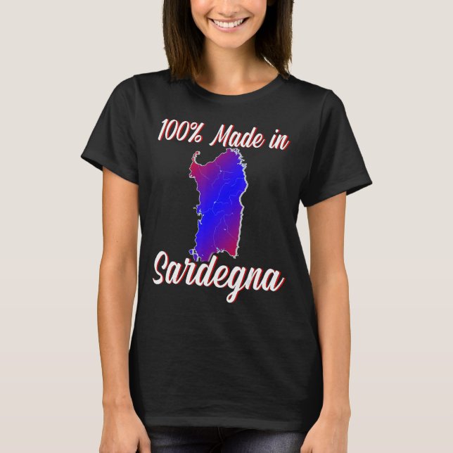 Camiseta 100 Feitos Na Sardenha Itália 100% De Sar (Frente)