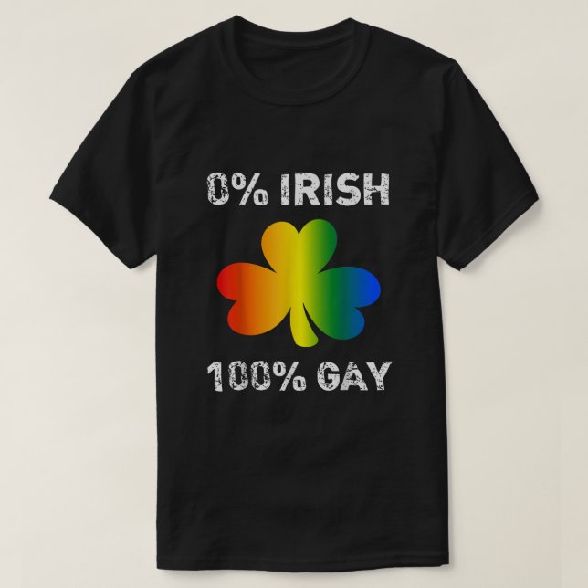 Camiseta 100 Gay irlandeses - Dia das Ruas Engraçadas de Sã (Frente do Design)