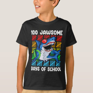 Camiseta 100 Jawsome Dias De Escola Feliz 100 Dias De Sch
