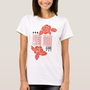 Camiseta 100% Livres; Tee Gráfico