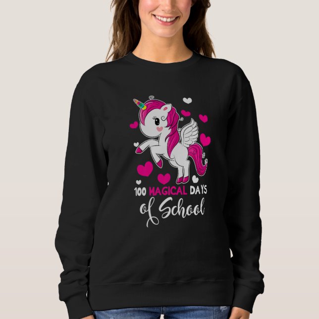 Camiseta 100 Magical Days Of School  Unicorn Girl valentine (Frente)
