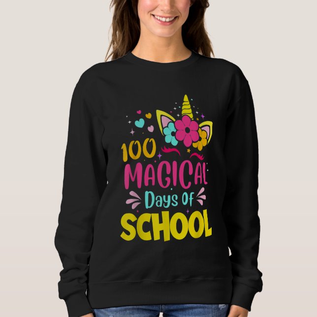 Camiseta 100 Magical Days of School Unicorn  Teacher Studen (Frente)