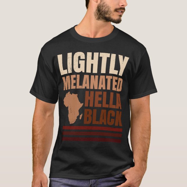 Camiseta 100 Melanina preto - coloração da pele escura - af (Frente)