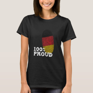 Camiseta 100 Orgulhosa bandeira alemã de impressão digital