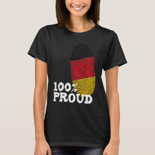 Camiseta 100 Orgulhosa bandeira alemã de impressão digital 