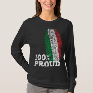 Camiseta 100 Orgulhosa bandeira italiana de impressão digit