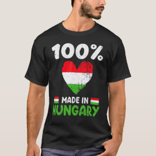 Camiseta 100 Por Cento Feito Na Hungria Rapazes Raparigas K