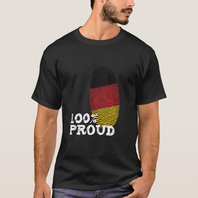 Camiseta 100 Proud Germany fingerprint flag for Proud Germa (Frente)