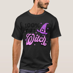 Camiseta 100 Que Bruxa Feliz de Halloween Cai