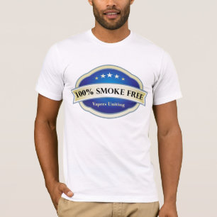 Camiseta 100% sem fumo, união de Vapers