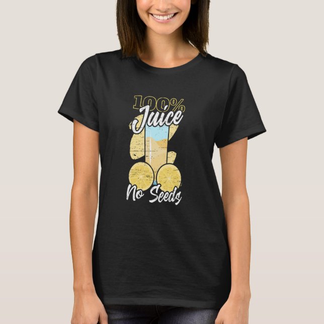 Camiseta 100 suco sem sementes vasectomias controle de nata (Frente)