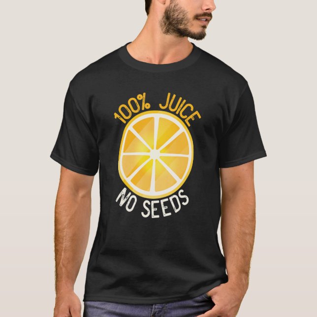 Camiseta 100 Sumo Sem Sementes Vasectomia Masculina Laranja (Frente)