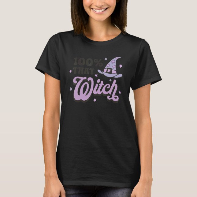 Camiseta 100 That Witch Halloween Costume Witch   Spooky Se (Frente)