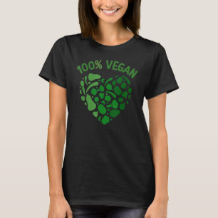 Camiseta 100 Vegan coração verde frutas legumes legais cora