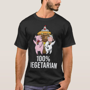 Camiseta 100 Vegetariano Veggie AF Vegano Declaração Homens