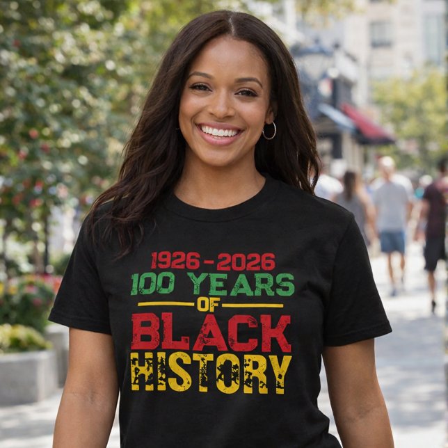 Camiseta 100 Years of Black History Typography (Criador carregado)