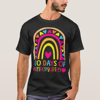 Camiseta 100th Day of Kindergarten Rainbow 100 Days Smarter