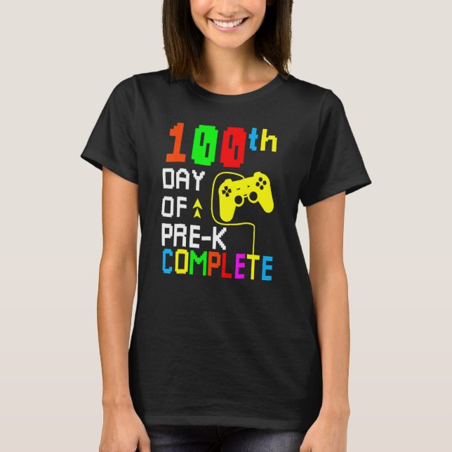 Camiseta 100th Day Of Pre K Complete Video Game 100 Days Gi (Frente)