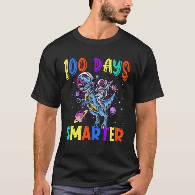 Camiseta 100th Day Of School 100 Days Smarter Books Space A (Frente)