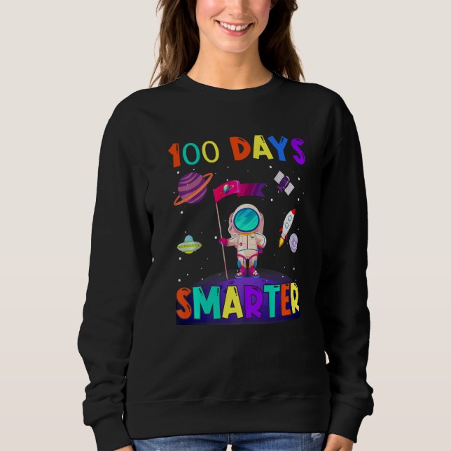Camiseta 100th Day Of School 100 Days Smarter Books Space A (Frente)