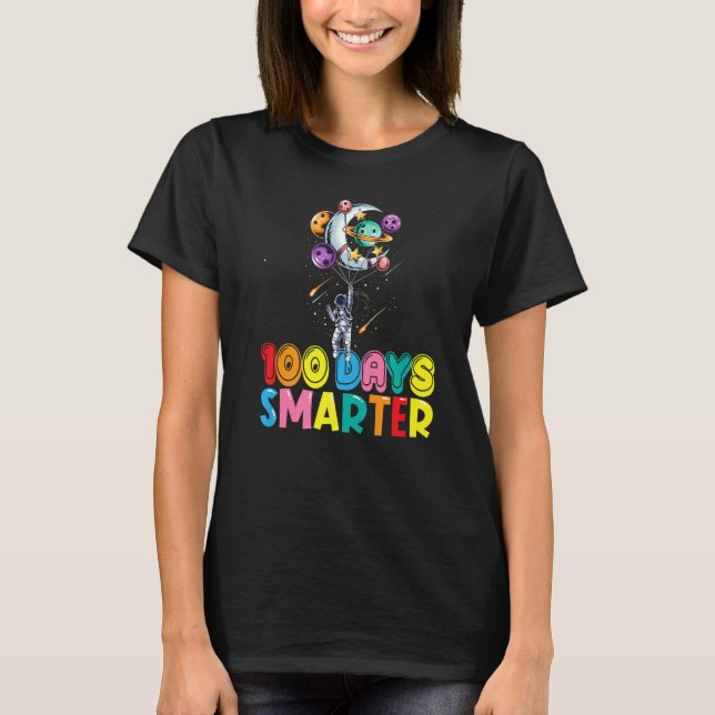 Camiseta 100th Day Of School 100 Days Smarter Space Astrona (Frente)