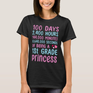 Camiseta 100th Day Of School 1st Grade Girls 100 Days Princ