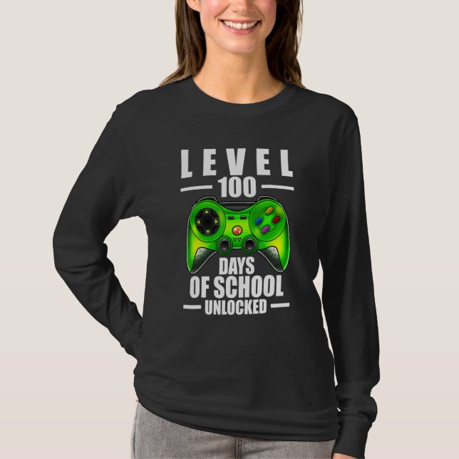 Camiseta 100th Day Of School Boys 100 Days Of School Gaming (Frente)