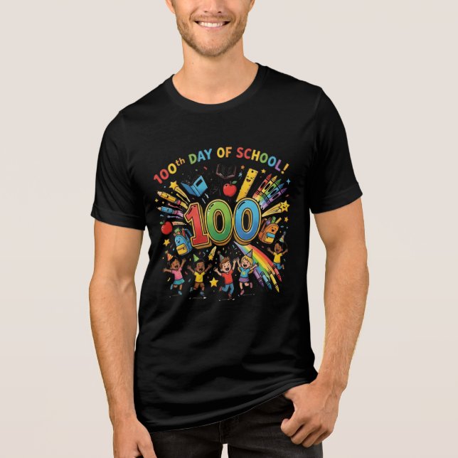 Camiseta 100th Day of School Colorful Celebration Design –  (Frente)