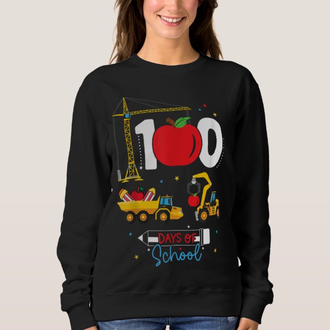 Camiseta 100th Day of School Construction Vehicles Teacher  (Frente)