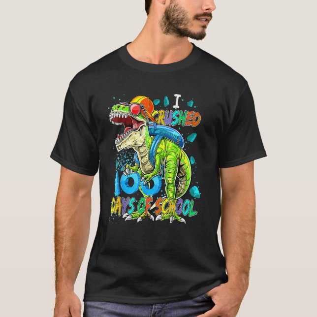 Camiseta 100th Day Of School Dino Kids Happy 100 Days Dinos (Frente)